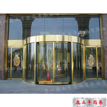 鏡面鈦金酒店不銹鋼旋轉(zhuǎn)門(mén)