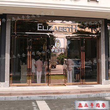 鏡面玫瑰金不銹鋼彈簧門(mén)