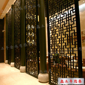 黑鈦酒店大堂仿古不銹鋼屏風(fēng)